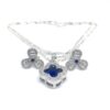 Blue Sapphire Pendant Set has a classic yet trendy design. This fine silver earring and pendant set for women, is best for social gatherings as well as office wear jewellery.