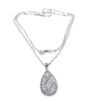 Silver drop pendant necklace