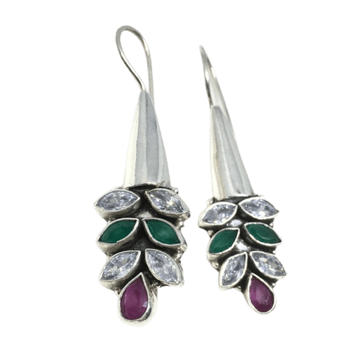 Silver Hanging Petals Earrings Lifesutram